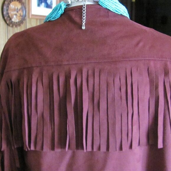CRAZY TRAIN CALMITY JANE FAUX SUEDE JACKET WITH FRINGE - Picture 5 of 5